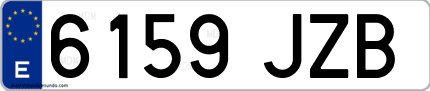 Ejemplo de matrícula de coche ordinaria 6159 JZB