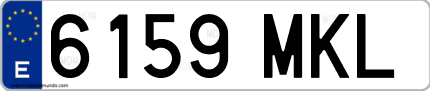Ejemplo de matrícula de coche ordinaria 6159 MKL
