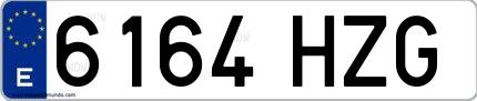 Ejemplo de matrícula española 6164 HZG