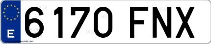 Ejemplo de matrícula española 6170 FNX