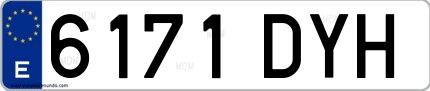 Ejemplo de matrícula española 6171 DYH