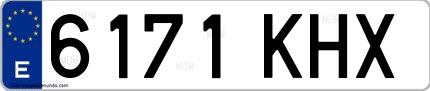 Ejemplo de matrícula española 6171 KHX