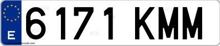 Ejemplo de matrícula española 6171 KMM