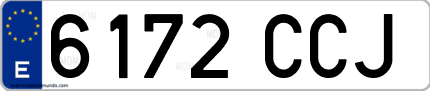 Ejemplo de matrícula de coche ordinaria 6172 CCJ