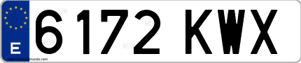 Ejemplo de matrícula de coche ordinaria 6172 KWX