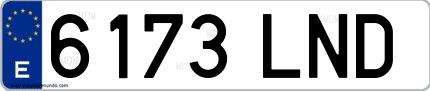 Ejemplo de matrícula española 6173 LND