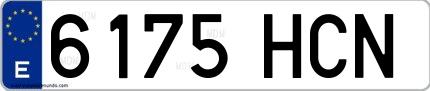 Ejemplo de matrícula española 6175 HCN
