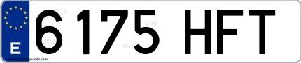 Ejemplo de matrícula española 6175 HFT