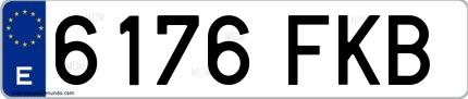 Ejemplo de matrícula española 6176 FKB