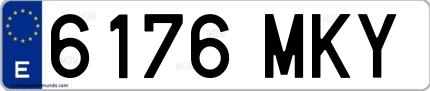 Ejemplo de matrícula española 6176 MKY