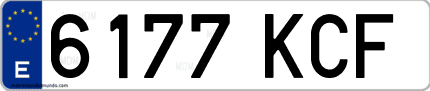 Ejemplo de matrícula de coche ordinaria 6177 KCF