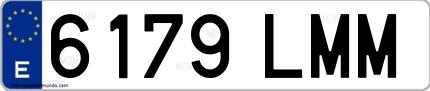 Ejemplo de matrícula española 6179 LMM