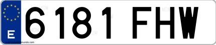Ejemplo de matrícula española 6181 FHW