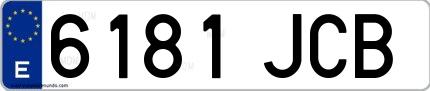 Ejemplo de matrícula española 6181 JCB