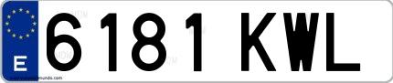 Ejemplo de matrícula española 6181 KWL