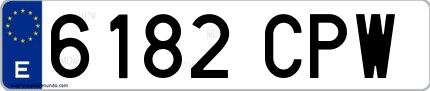 Ejemplo de matrícula española 6182 CPW