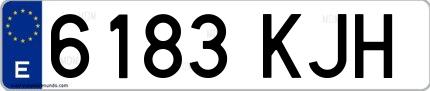 Ejemplo de matrícula española 6183 KJH