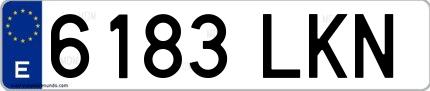 Ejemplo de matrícula española 6183 LKN