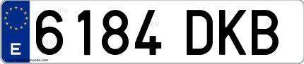 Ejemplo de matrícula española 6184 DKB