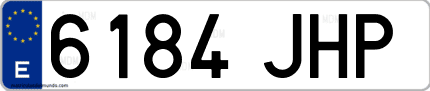Ejemplo de matrícula de coche ordinaria 6184 JHP