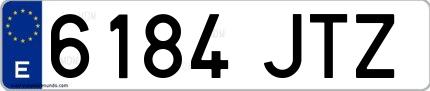 Ejemplo de matrícula española 6184 JTZ