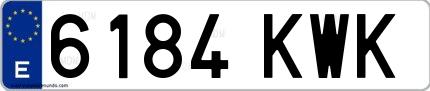 Ejemplo de matrícula española 6184 KWK