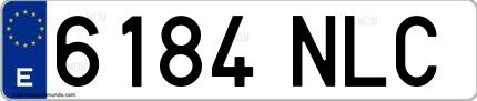 Ejemplo de matrícula española 6184 NLC