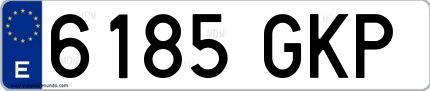 Ejemplo de matrícula española 6185 GKP