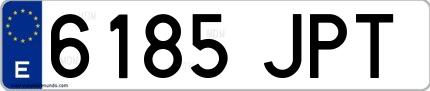 Ejemplo de matrícula española 6185 JPT