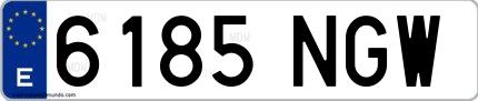 Ejemplo de matrícula española 6185 NGW