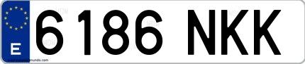 Ejemplo de matrícula española 6186 NKK
