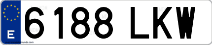 Ejemplo de matrícula de coche ordinaria 6188 LKW