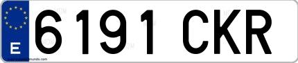 Ejemplo de matrícula española 6191 CKR