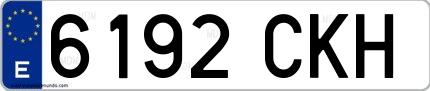 Ejemplo de matrícula española 6192 CKH
