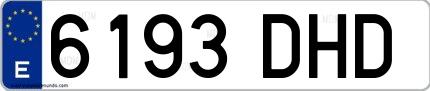 Ejemplo de matrícula española 6193 DHD