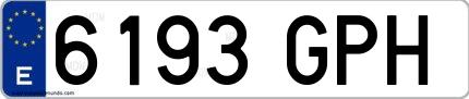 Ejemplo de matrícula española 6193 GPH