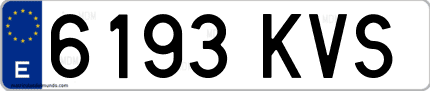 Ejemplo de matrícula de coche ordinaria 6193 KVS