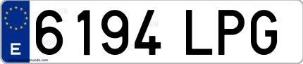 Ejemplo de matrícula española 6194 LPG