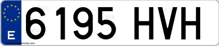 Ejemplo de matrícula de coche ordinaria 6195 HVH