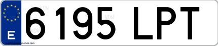 Ejemplo de matrícula española 6195 LPT