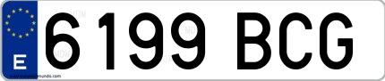 Ejemplo de matrícula española 6199 BCG