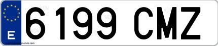 Ejemplo de matrícula española 6199 CMZ