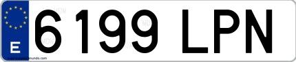 Ejemplo de matrícula española 6199 LPN