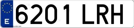 Ejemplo de matrícula española 6201 LRH
