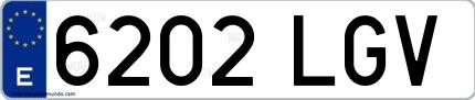 Ejemplo de matrícula española 6202 LGV