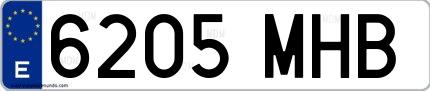 Ejemplo de matrícula española 6205 MHB