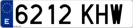 Ejemplo de matrícula de coche ordinaria 6212 KHW