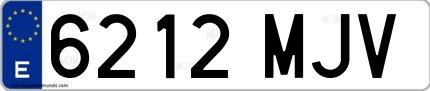 Ejemplo de matrícula española 6212 MJV