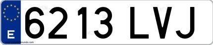 Ejemplo de matrícula española 6213 LVJ