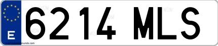 Ejemplo de matrícula española 6214 MLS